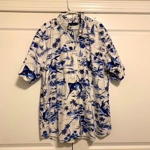 NWOT 2XLT Patterned Polo short sleeve button up